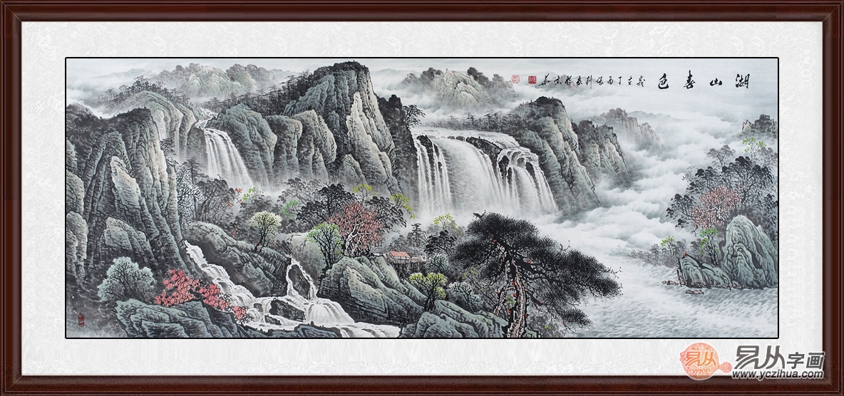 万涛最新山水画，自然与艺术之完美交融的壮丽画卷